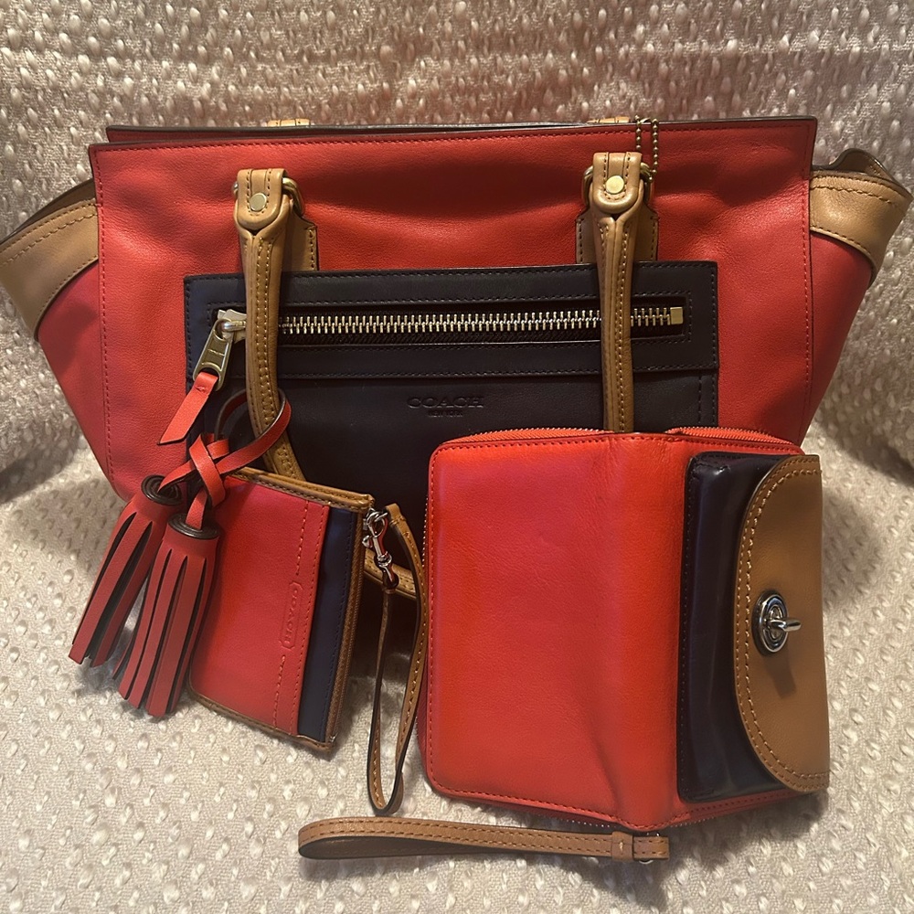 Authentic COACH Candace Color-block Satchel - Picture 2 of 10